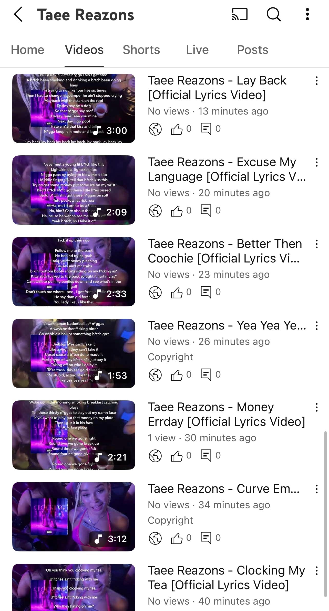 Lyric Videos OUT NOW